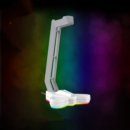 LED illuminated RGB headphone holder